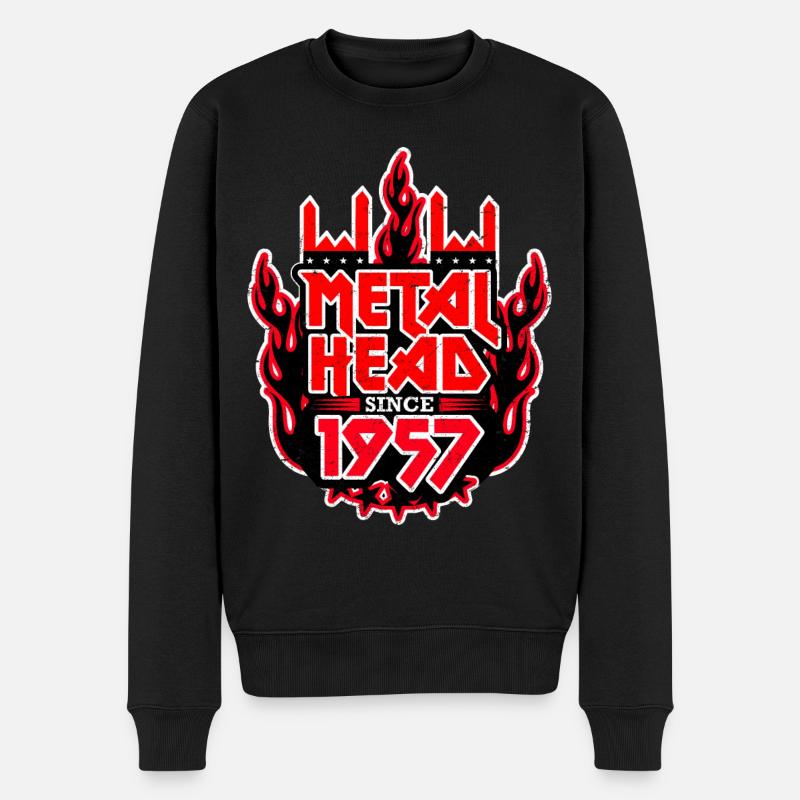 METALHEAD since 1957 - Männer Premium Bio Pullover - Schwarz