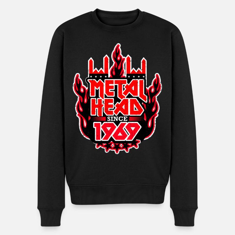 METALHEAD since 1969 - Männer Premium Bio Pullover - Schwarz