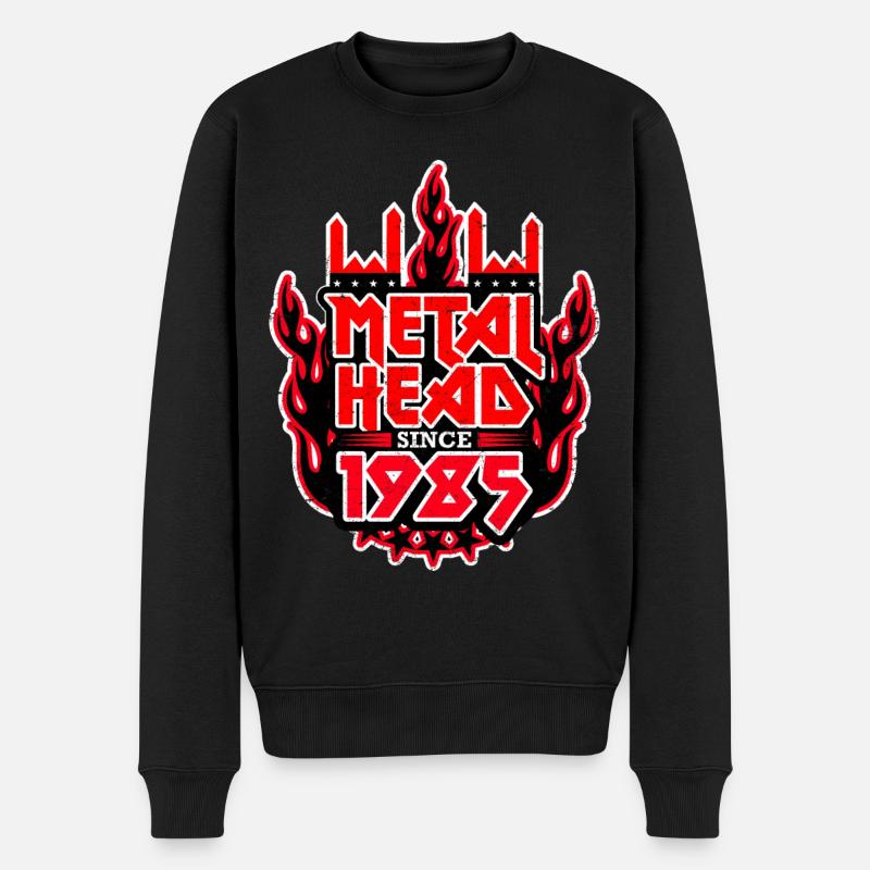 METALHEAD since 1985 - Männer Premium Bio Pullover - Schwarz