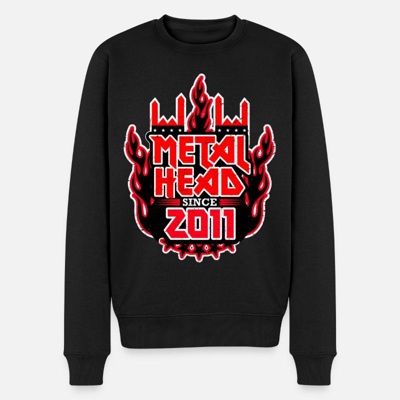METALHEAD since 2011 - Männer Premium Bio Pullover - Schwarz
