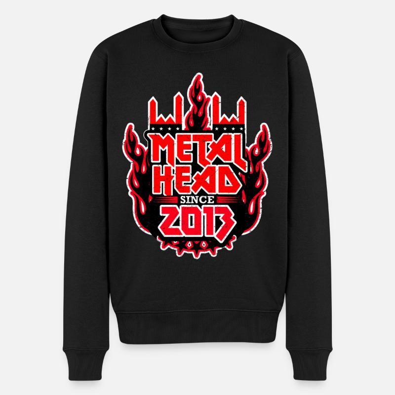 METALHEAD since 2013 - Männer Premium Bio Pullover - Schwarz