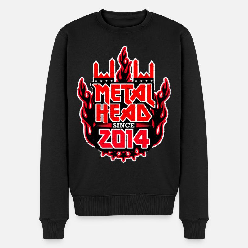 METALHEAD since 2014 - Männer Premium Bio Pullover - Schwarz
