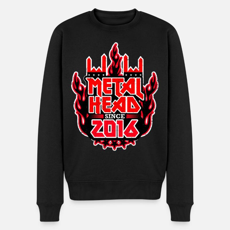METALHEAD since 2016 - Männer Premium Bio Pullover - Schwarz