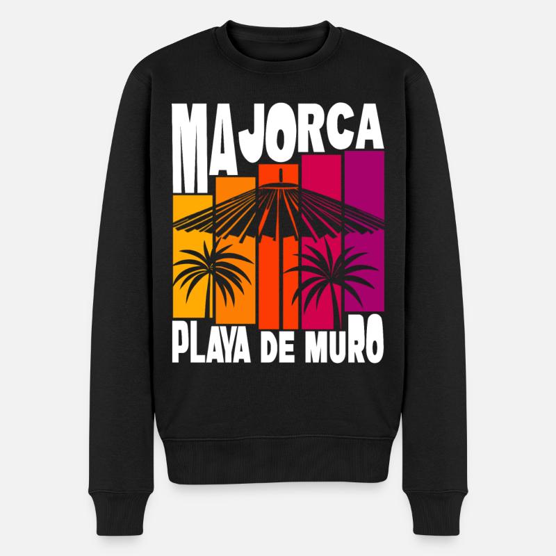 Mallorca Playa De Muro - Männer Premium Bio Pullover - Schwarz