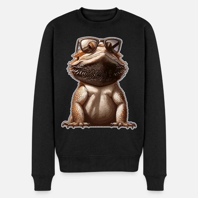 Lézard dragon barbu - Pull Premium bio Homme - noir