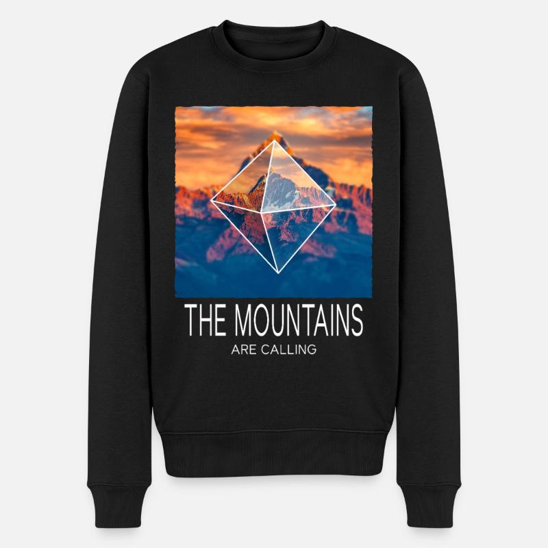 Berg Berge Bergsteigen Wandern Klettern Natur - Männer Premium Bio Pullover - Schwarz