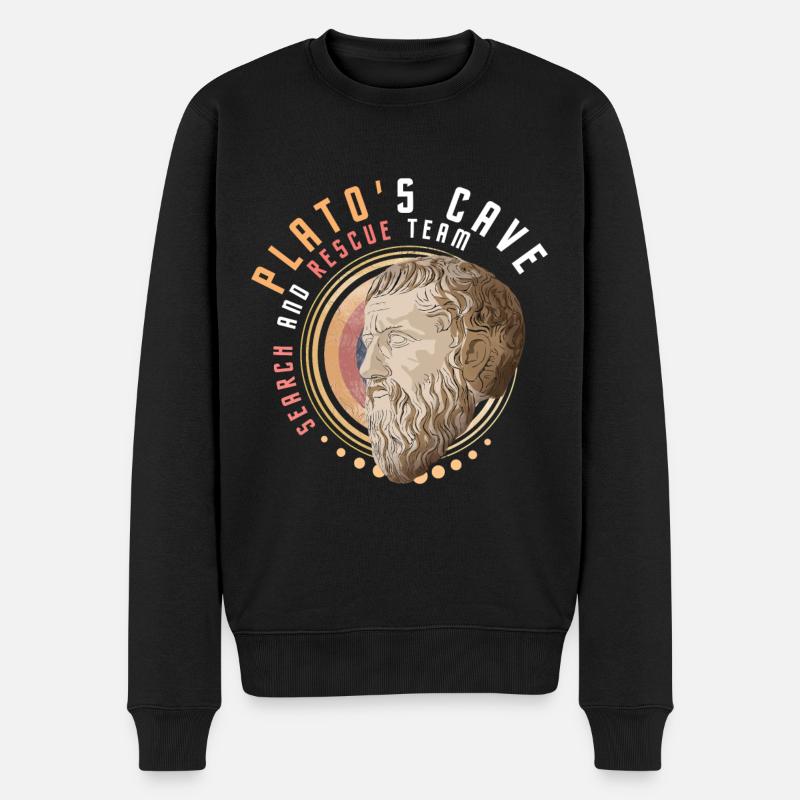 Platons Höhlenmünze - Männer Premium Bio Pullover - Schwarz