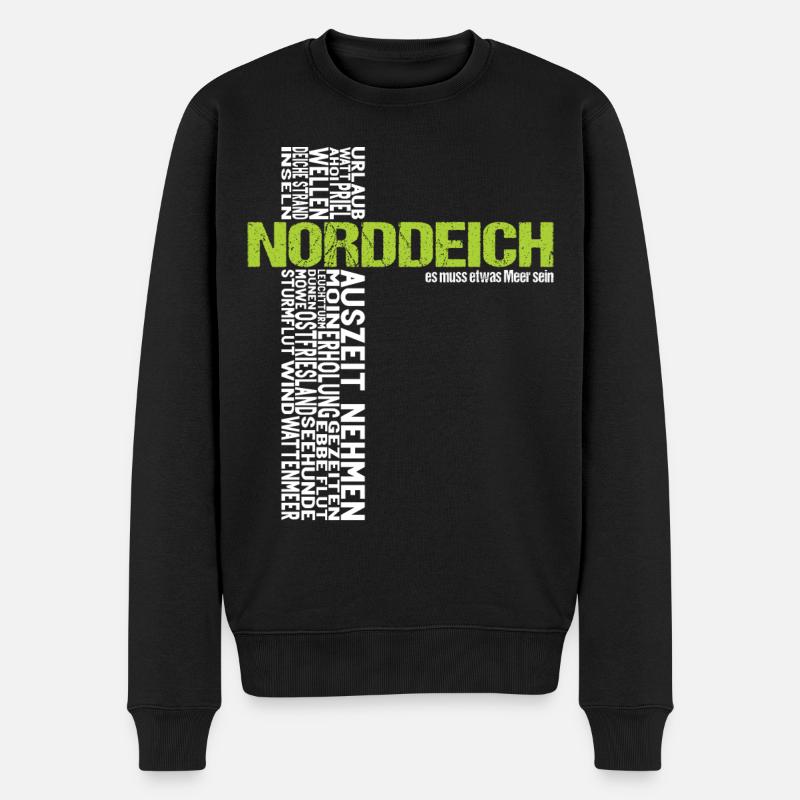 Norddeich Urlaub Nordsee Ostfriesland Küste Norden - Männer Premium Bio Pullover - Schwarz