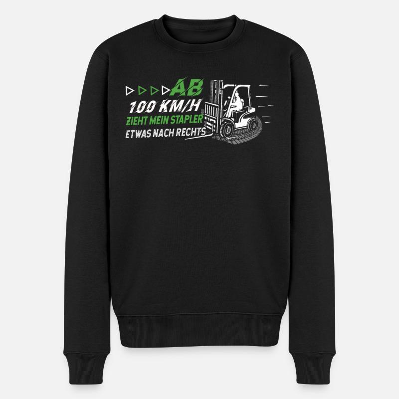 Mein Stapler Zieht Etwas Nach Rechts Lustiges - Männer Premium Bio Pullover - Schwarz