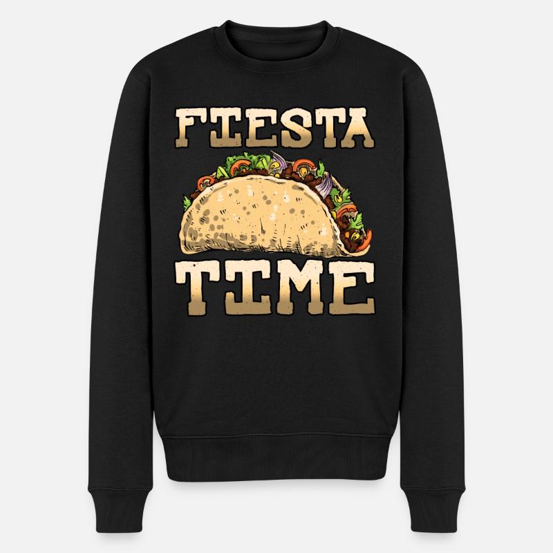 Vintage Mexican Food Mexico Party Taco - Männer Premium Bio Pullover - Schwarz