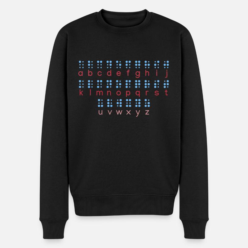 Braille-Sprache Braille-Alphabet lernen - Männer Premium Bio Pullover - Schwarz