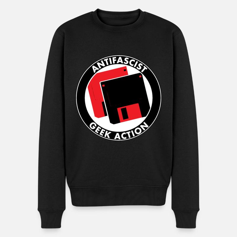 ACTION GEEK ANTIFASCISTE - Pull Premium bio Homme - noir