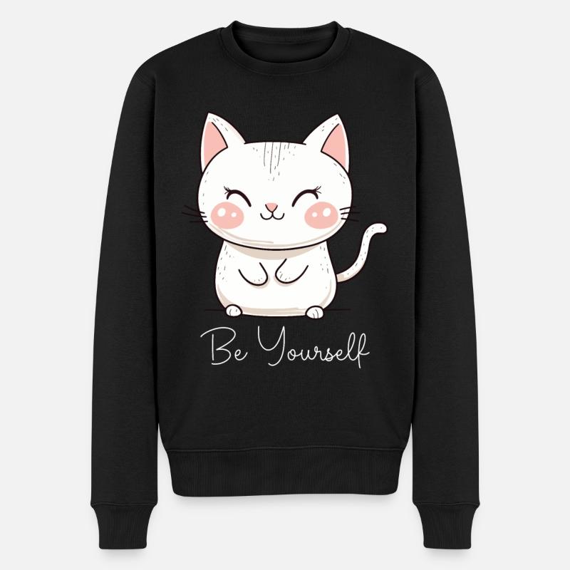Chat Être Soi-même Amour Motivation - Pull Premium bio Homme - noir