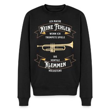 Ich mache keine Fehler wenn ich Trompete spiele - Männer Premium Bio Pullover - Schwarz - Vorne - Nico (187cm)
