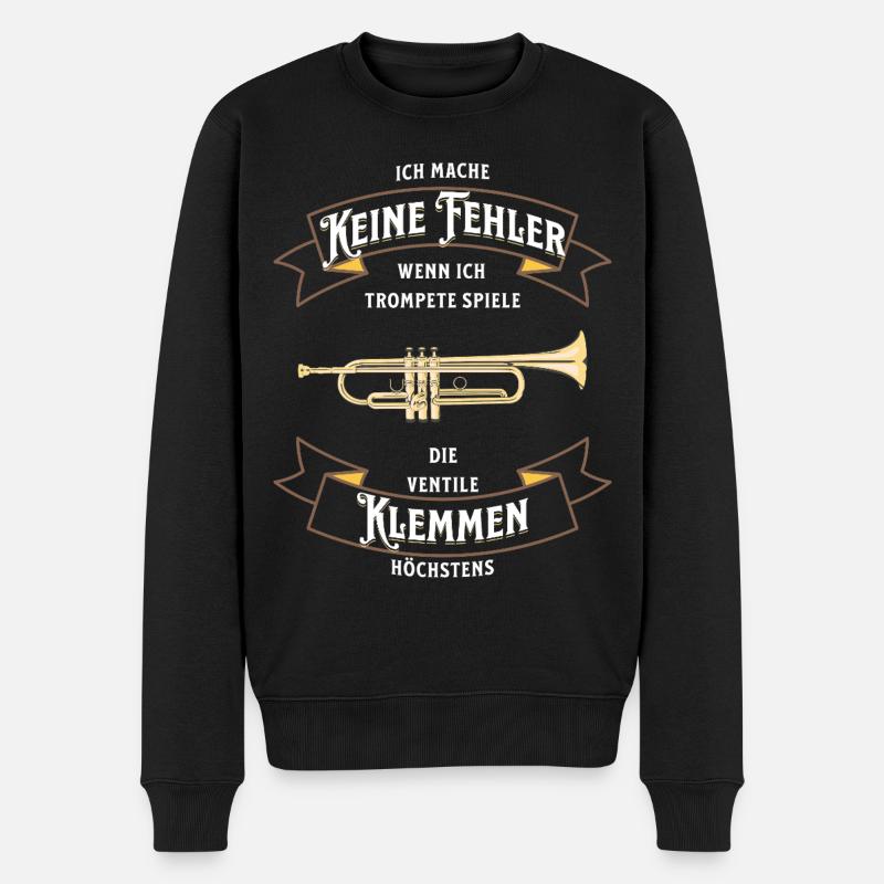 Ich mache keine Fehler wenn ich Trompete spiele - Männer Premium Bio Pullover - Schwarz
