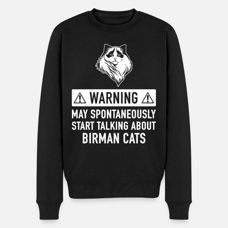 Lustige Birman Katzen-Geschenk-Idee - Männer Premium Bio Pullover - Schwarz