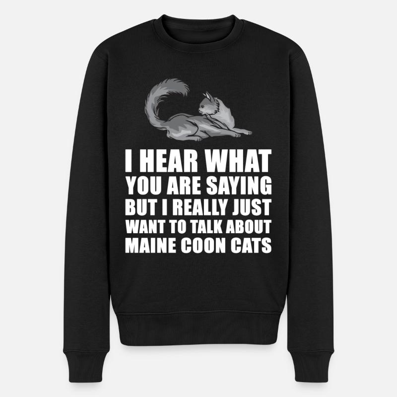 Maine Coon Cat cadeau mignon - Pull Premium bio Homme - noir