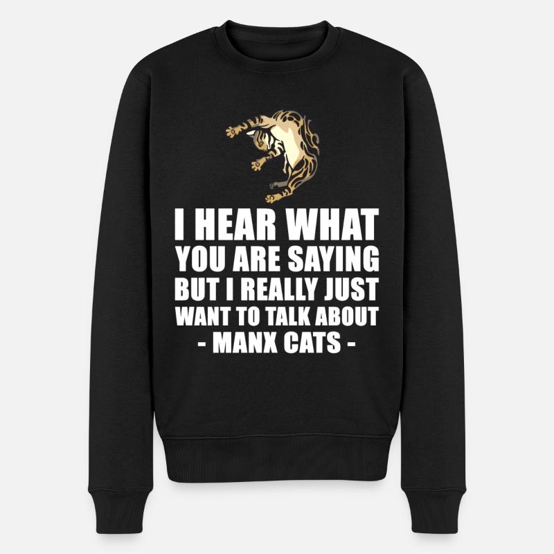 Chat mannois Fun cadeau - Pull Premium bio Homme - noir