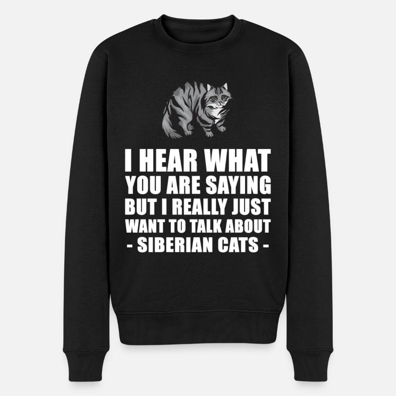 Sibirische Katze nettes Geschenk - Männer Premium Bio Pullover - Schwarz