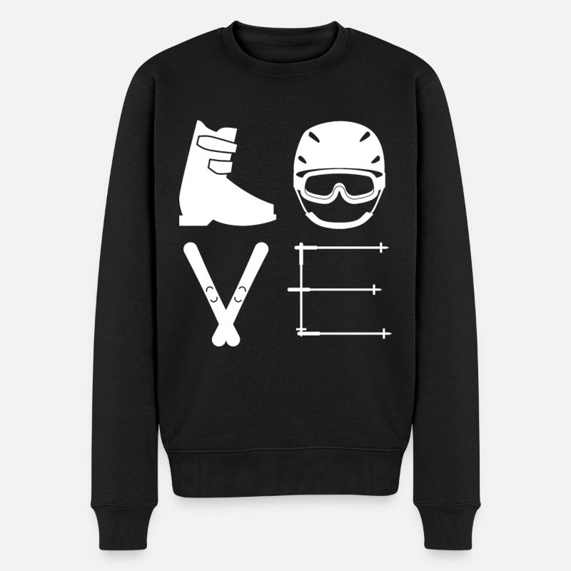 Ski love - Männer Premium Bio Pullover - Schwarz