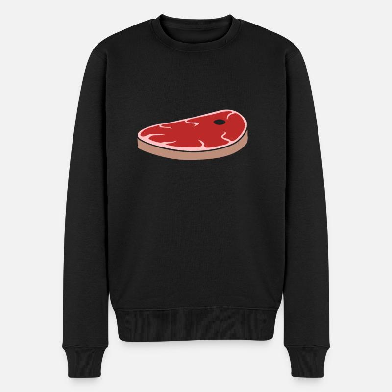 Steak viande viande Viande grillée - Pull Premium bio Homme - noir