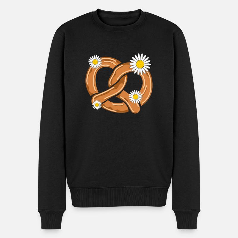 Bretzel Pretzel - Männer Premium Bio Pullover - Schwarz