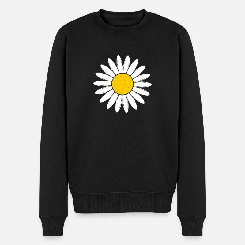 Gänseblümchen Blume - Männer Premium Bio Pullover - Schwarz