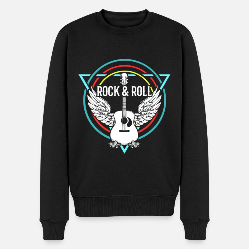 Rock n Roll Rock Roll Rock n Roll guitariste - Pull Premium bio Homme - noir