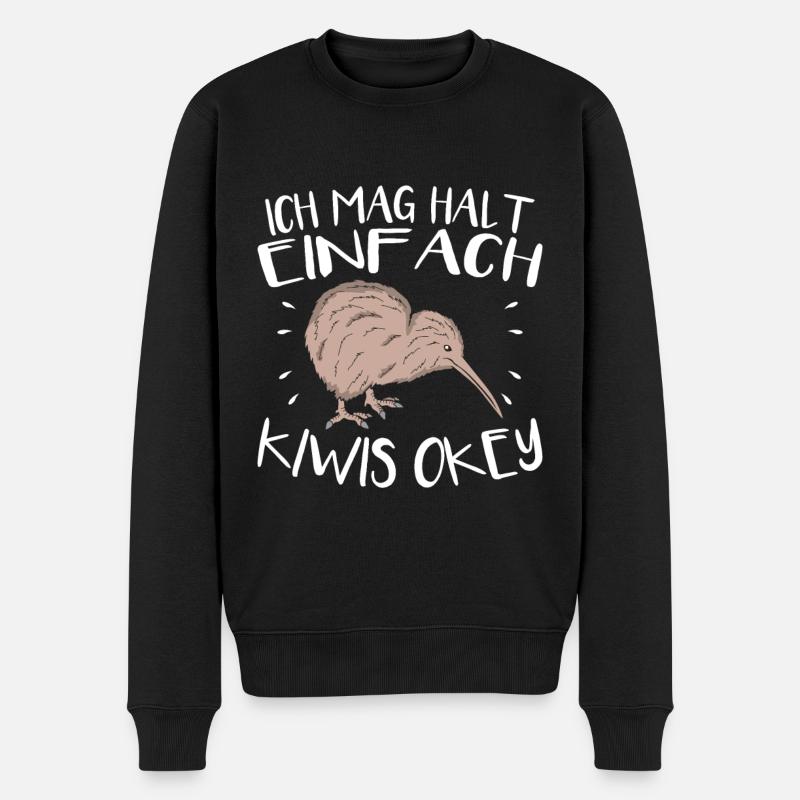 Ich Mag Halt Einfach Kiwis Kiwi Vogel Fan - Männer Premium Bio Pullover - Schwarz
