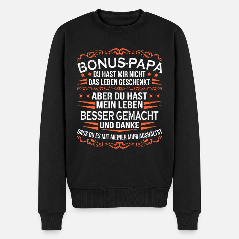 Bonus Papa - Männer Premium Bio Pullover - Schwarz