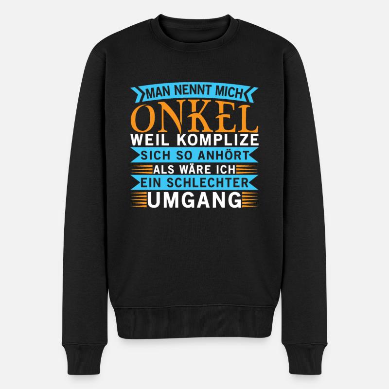 Man Nennt Mich Onkel Komplize Spruch Lustig - Männer Premium Bio Pullover - Schwarz
