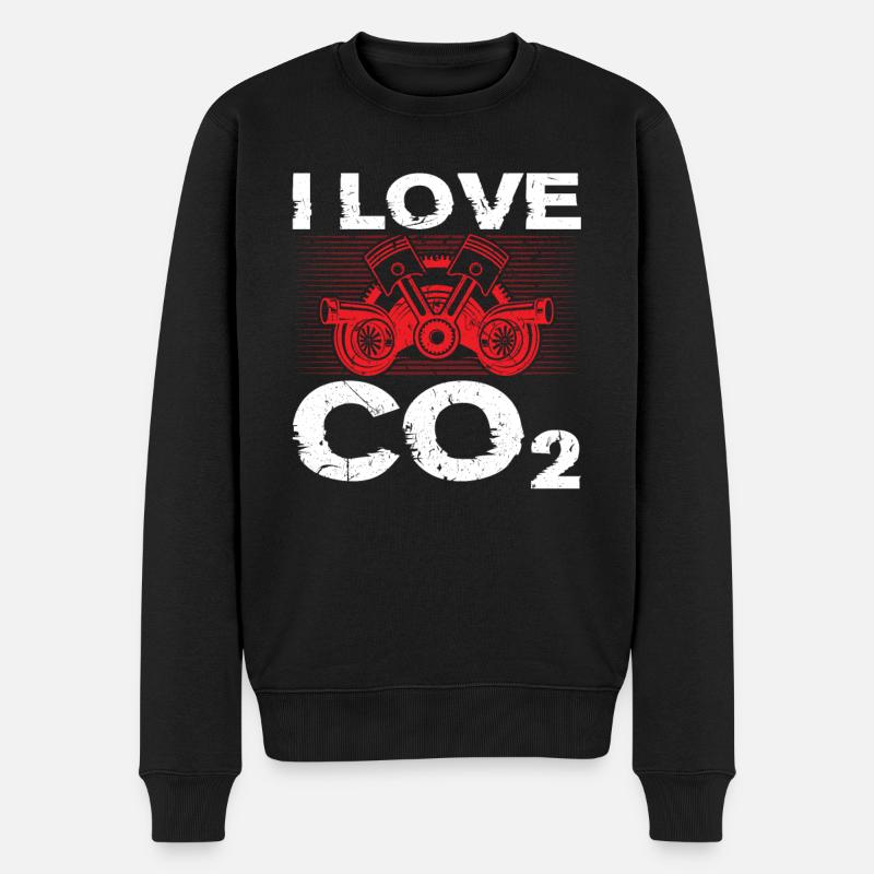 I Love CO2 Ich Liebe Diesel Tuning Tuner - Männer Premium Bio Pullover - Schwarz