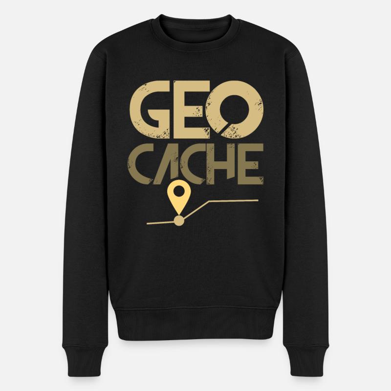 Geocache - Männer Premium Bio Pullover - Schwarz