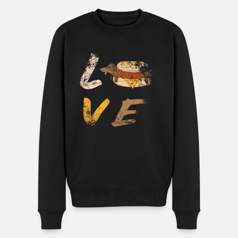 Dachshund - Männer Premium Bio Pullover - Schwarz