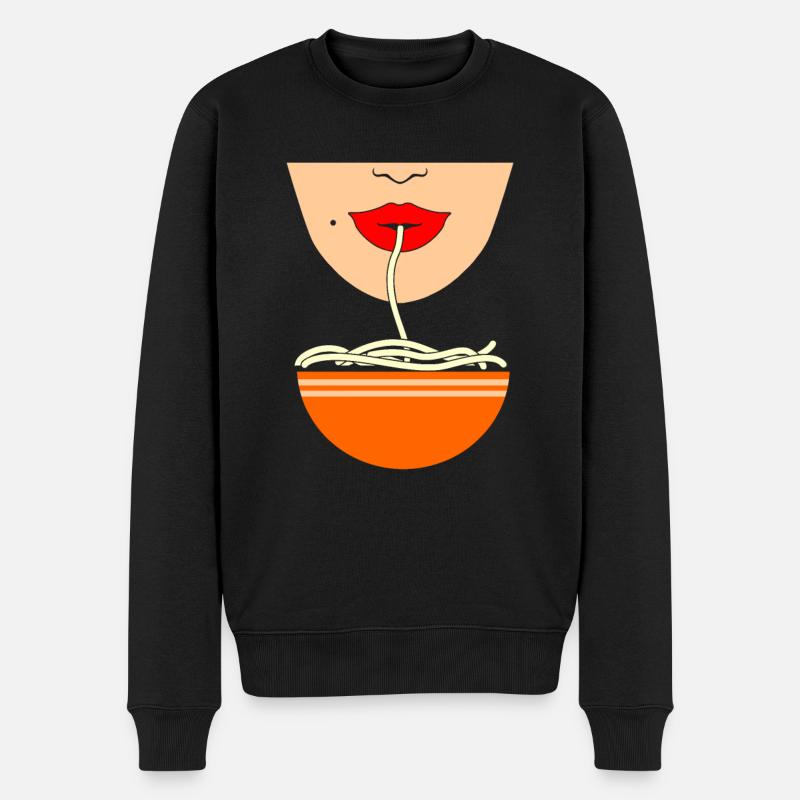 Pho Noodle Essen - Männer Premium Bio Pullover - Schwarz