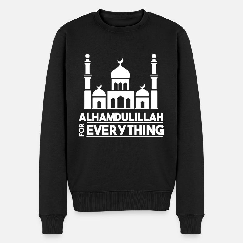 Alhamdullah Moschee Muslim Koran Religion Islam - Männer Premium Bio Pullover - Schwarz