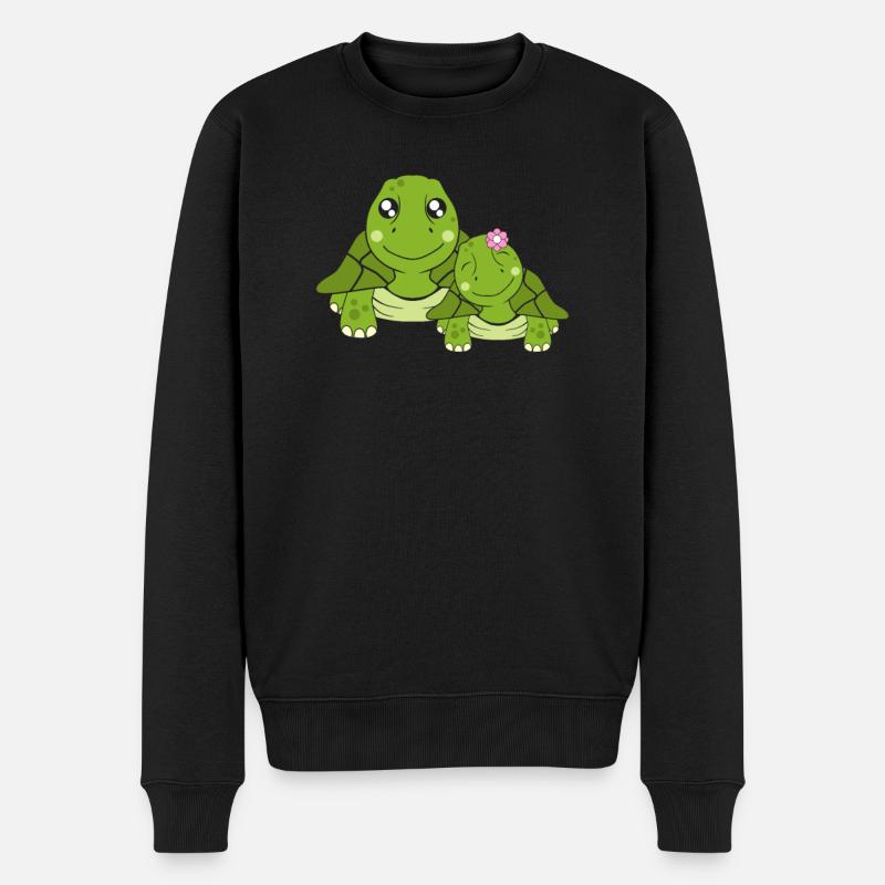 Schildkröten - Männer Premium Bio Pullover - Schwarz