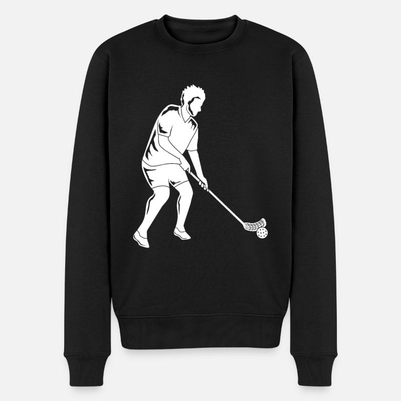 Floorball - Männer Premium Bio Pullover - Schwarz