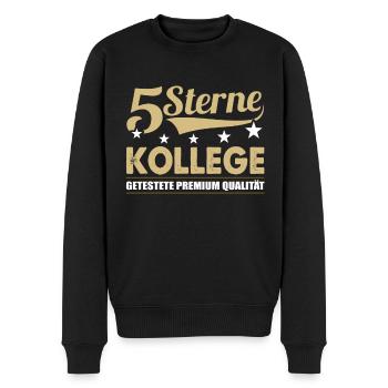 5 Sterne Kollege Arbeitskollege Mitarbeiter - Männer Premium Bio Pullover - Schwarz - Vorne - Nico (187cm)