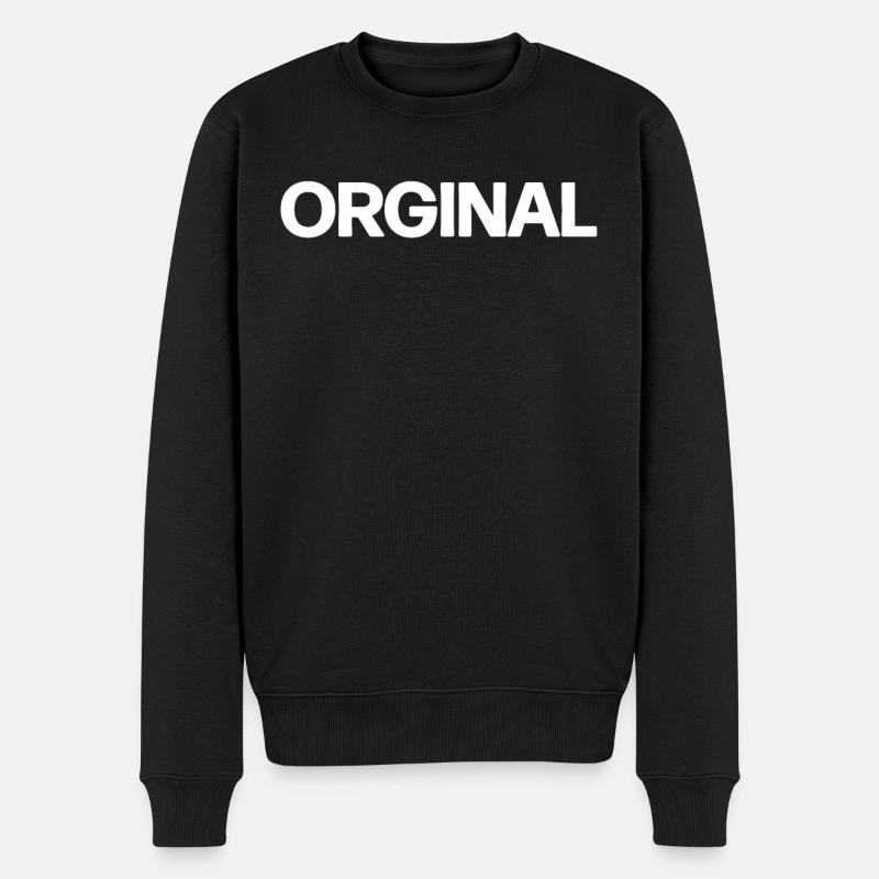 Originale Orginal - Männer Premium Bio Pullover - Schwarz