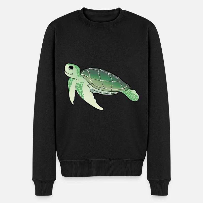 Meeresbewohner Schildkröte Schildkröten - Männer Premium Bio Pullover - Schwarz