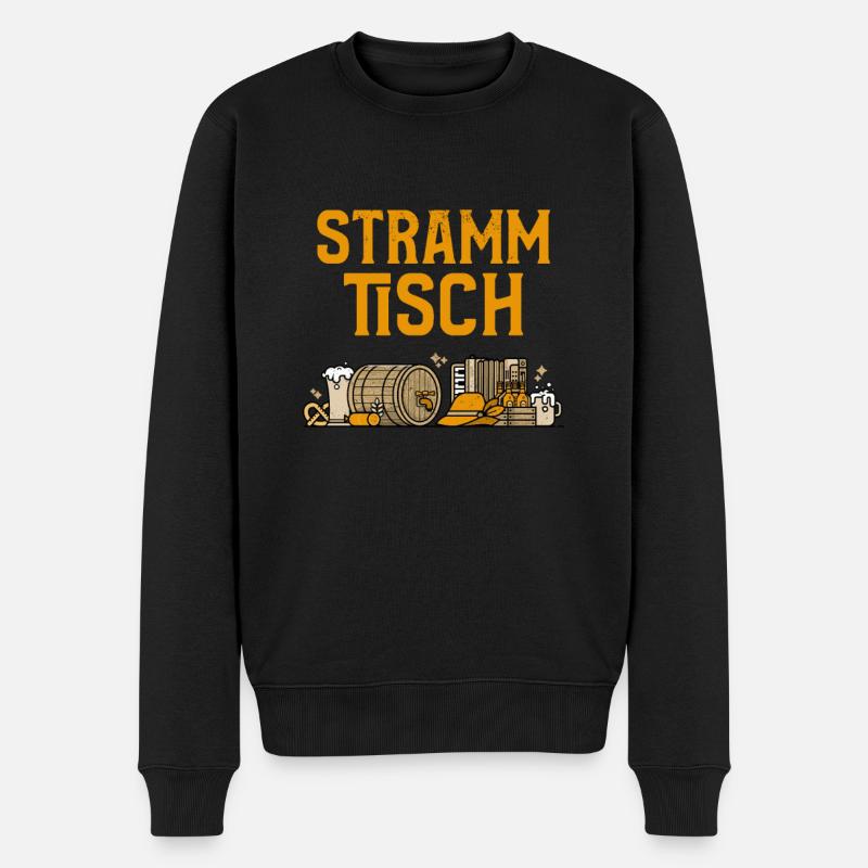 Strammtisch Stammtisch Bier Stramm Hackenstramm - Männer Premium Bio Pullover - Schwarz