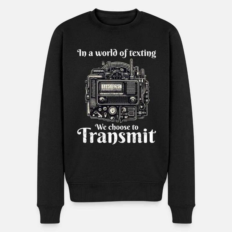 Vintage-Amateurfunker Lustig - Männer Premium Bio Pullover - Schwarz