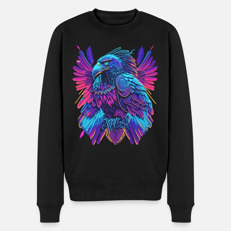 Néon Adler Synthwave Adler - Pull Premium bio Homme - noir