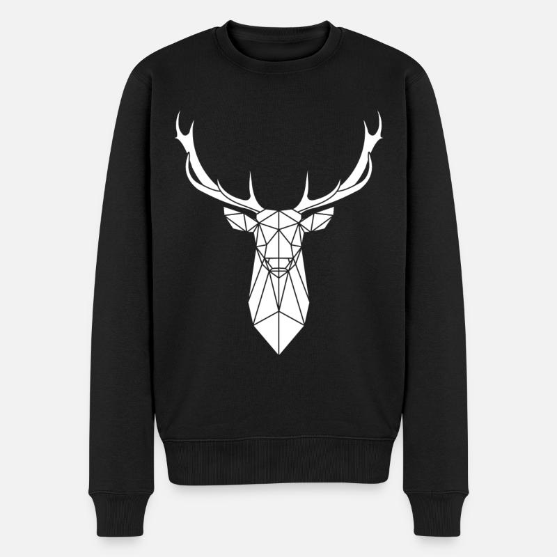 Cerf géométrique - Pull Premium bio Homme - noir