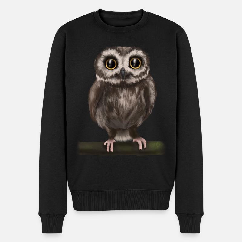 hibou grand-duc - Pull Premium bio Homme - noir