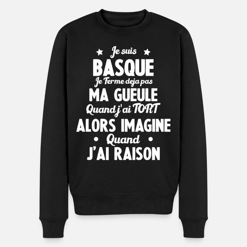 Je suis Basque - Je ferme pas ma gueule - Pull Premium bio Homme - noir