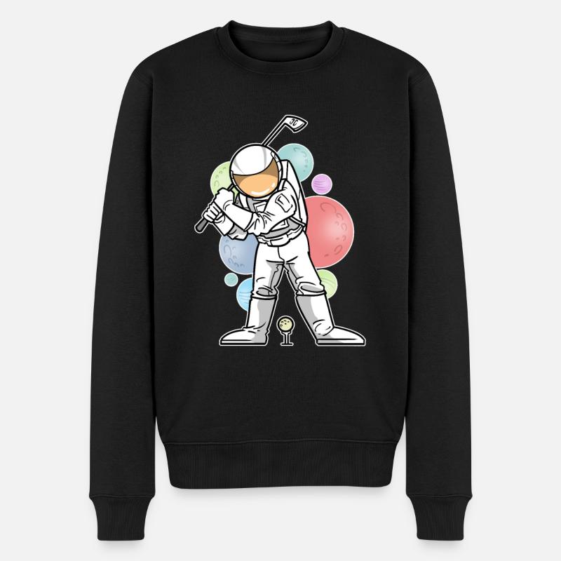 Astronaute Golfeur de golf - Pull Premium bio Homme - noir