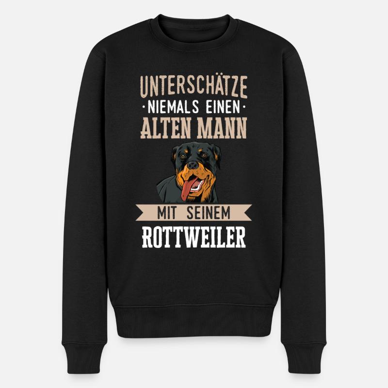 Rottweiler Hund Haustier Hundehalter Rottweiler - Männer Premium Bio Pullover - Schwarz