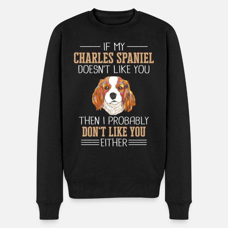 Charles Spaniel Chien - Pull Premium bio Homme - noir